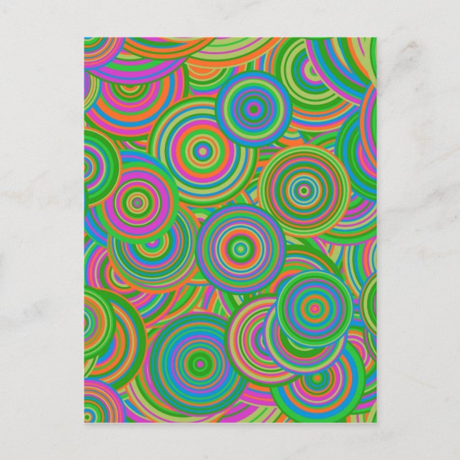 Cartão Postal círculos retrô (Frente)