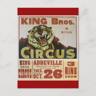Cartão Postal CIRCUS LINE-King Bros. Circo-