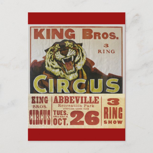 Cartão Postal CIRCUS LINE-King Bros. Circo- (Frente)