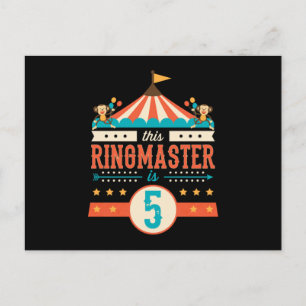 Cartão Postal Circus Ringmaster 5 Birthday Circus