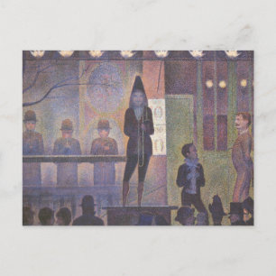 Cartão Postal Circus Sideshow por Georges Seurat, Vintage Art