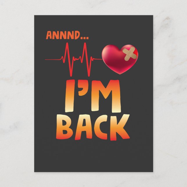 Cartão Postal Cirurgia de bypass da doença cardíaca recuperando (Frente)