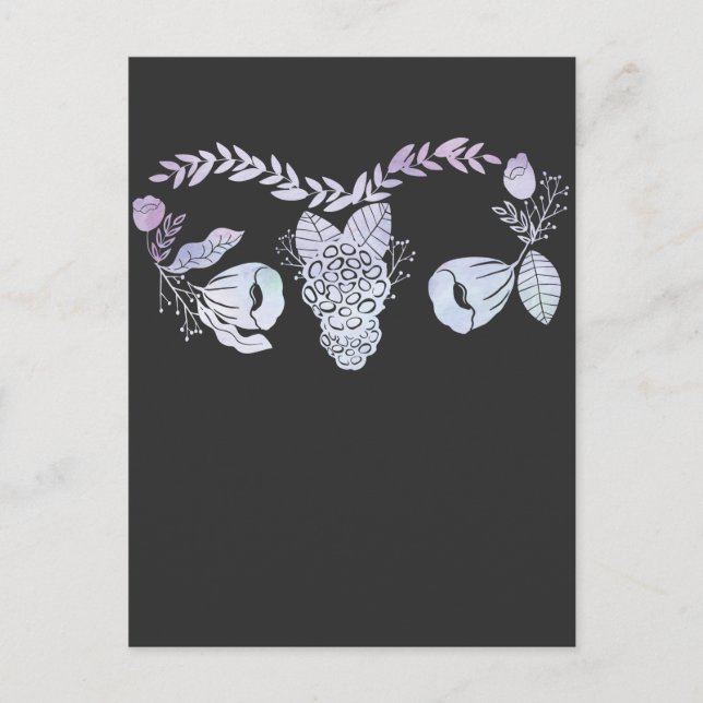 Cartão Postal Cirurgia Uterial Mulher Histerectomia Floral (Frente)