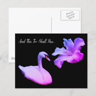 Cartão Postal Cisne de Cor Inspirador Isso Também Passará