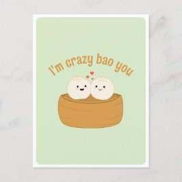 Cartão Postal Cita de Amor de Comida Asiática Cute Kawaii Dumpli
