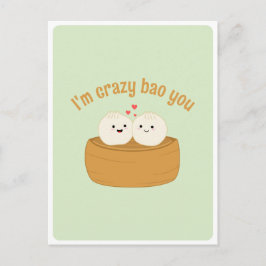 Cartão Postal Cita de Amor de Comida Asiática Cute Kawaii Dumpli