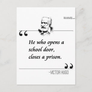 Cartão Postal Citação da Escola Aberta de Victor Hugo