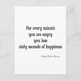 Cartão Postal Citação da Felicidade Inspiracional Vintage Emerso