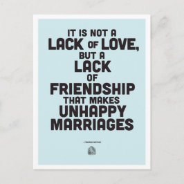 Cartão Postal citação da filosofia do casamento