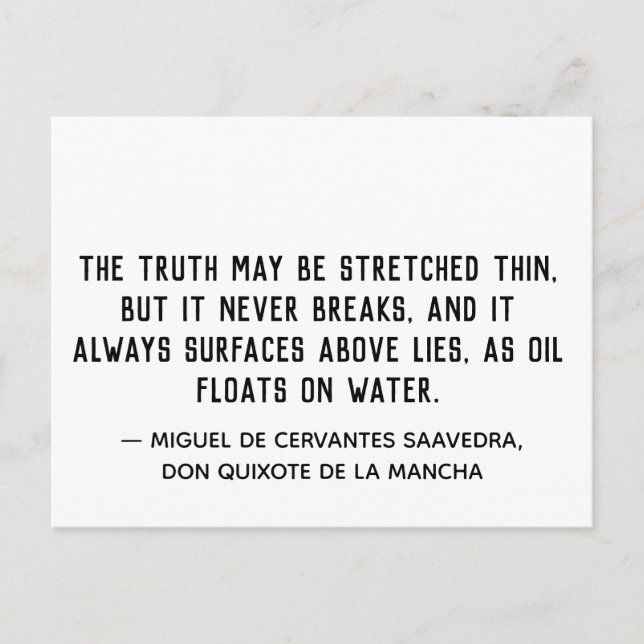 Cartão Postal Citação da Verdade Nunca se Parte (Frente)