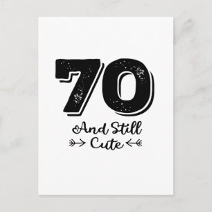 Cartão Postal citação de 70º aniversário legal e fofo