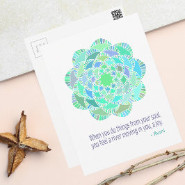 Cartão Postal Citação de Alegria Mandala Rumi