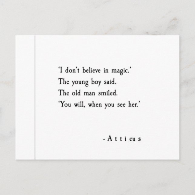 Cartão Postal Citação de amor (Frente)