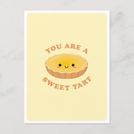 Cartão Postal Citação de Amor de Sobremesa de Torta de Ovo Kawai