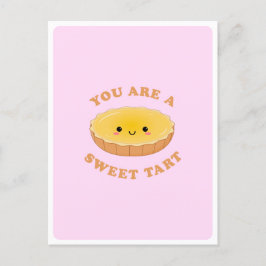 Cartão Postal Citação de Amor de Sobremesa de Torta de Ovo Kawai
