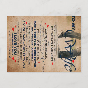 Cartão Postal Citação de Amor para Mulher, Aniversário da Esposa