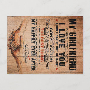 Cartão Postal Citação de Amor Para Namorada, Presente de Anivers