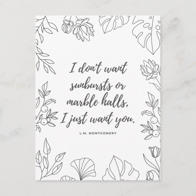 Cartão Postal Citação de Anne of Green Gables (Frente)