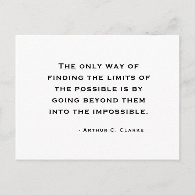 Cartão Postal Citação de Arthur C Clarke (Frente)