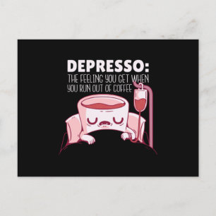 Cartão Postal Citação de café depresso