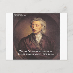 Cartão Postal Citação de Conhecimento/Experiência de John Locke