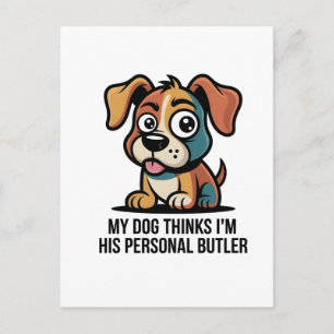 Cartão Postal Citação de desenho animado engraçado de cachorro m