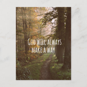 Cartão Postal Citação de Deus Inspiradora