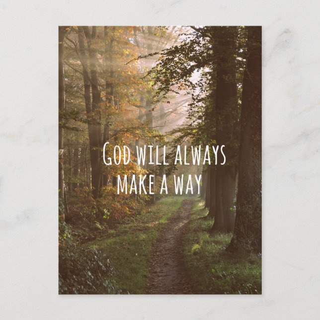 Cartão Postal Citação de Deus Inspiradora (Frente)