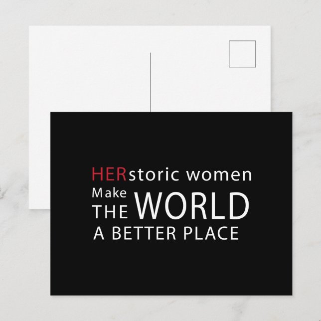 Cartão Postal Citação de Empoderamento de Mulheres Históricas (Frente/Verso)