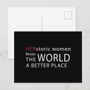 Cartão Postal Citação de Empoderamento de Mulheres Históricas