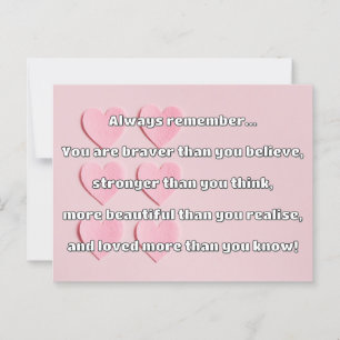 Cartão Postal Citação de Encorajamento Positivo da Bravery Empat