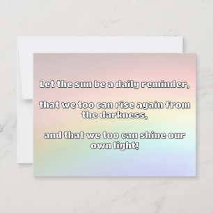 Cartão Postal Citação de Encorajamento Positivo do Empath Shine