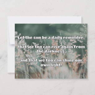 Cartão Postal Citação de Encorajamento Positivo do Empath Shine