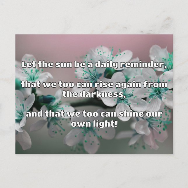 Cartão Postal Citação de Encorajamento Positivo do Empath Shine (Frente)