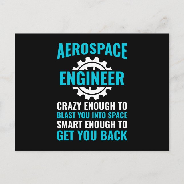 Cartão Postal Citação de Engenheiro Aerospace Funny (Frente)