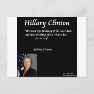 Cartão Postal Citação de Hillary Clinton sobre "Indivíduos"
