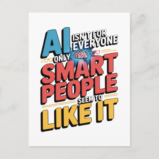 Cartão Postal Citação de Inteligência Artificial Smart Pessoas F (Frente)