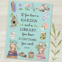 Citação de jardinagem e biblioteca Jardim Floral