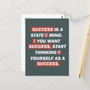 Cartão Postal citação de motivação para o sucesso na vida re