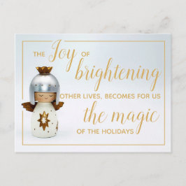 Cartão Postal Citação de Natal inspiradora com texto de anjo e o