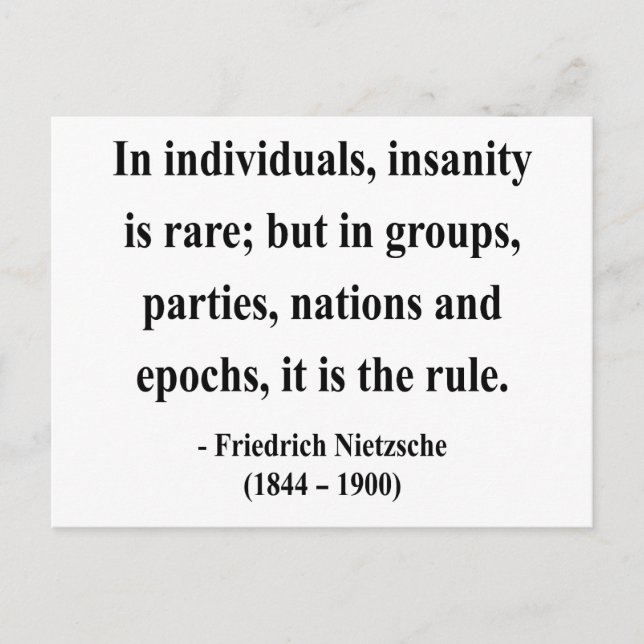 Cartão Postal Citação de Nietzsche 3a (Frente)
