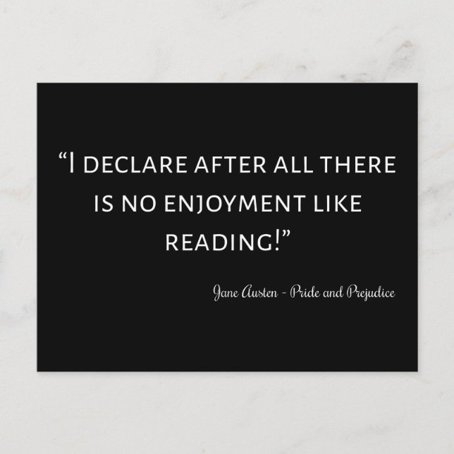 Cartão Postal Citação de Orgulho e Preconceito III (Frente)