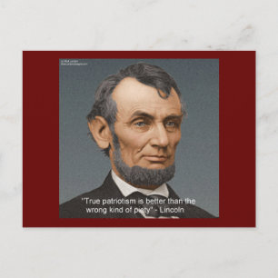 Cartão Postal Citação de "Piedade Verdadeira" de Abe Lincoln