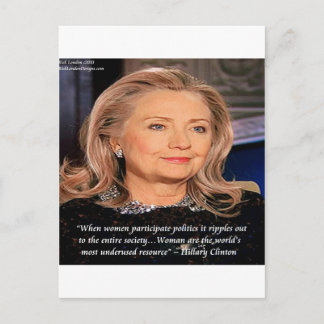 Cartão Postal Citação de Recursos para Mulheres Hillary
