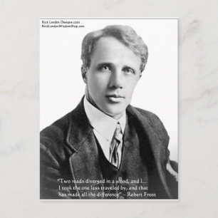 Cartão Postal Citação de Robert Frost "Estrada Percorrida" em Ca
