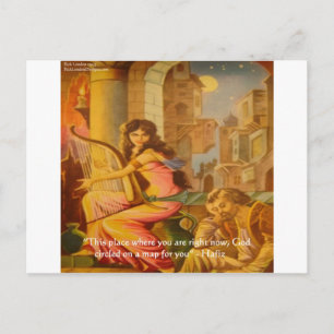 Cartão Postal Citação de Sabedoria de Hafiz "Círculo de Deus"