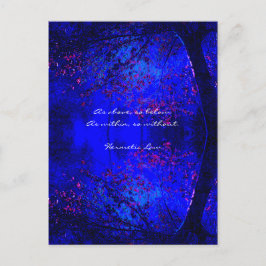 Cartão Postal Citação de Sabedoria | Reflexão Florestal Azul