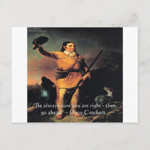 Cartão Postal Citação de Sabedoria "Vá em Frente" de Davy Crocke
