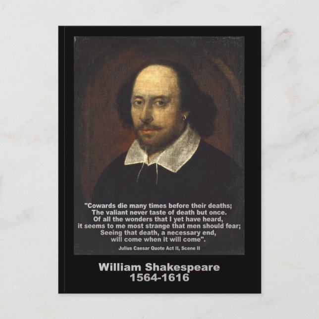 Cartão Postal Citação de Shakespeare ~ Júlio Cesar (Frente)