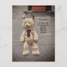 Cartão Postal Citação de Simbolismo de Urso de Pelúcia Vintage F